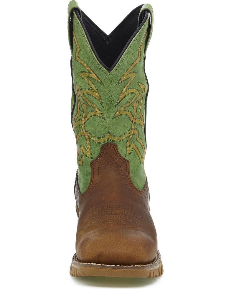 Tony Lama Men S Roustabout Green Waterproof Western Work Boots Square Toe Sheplers
