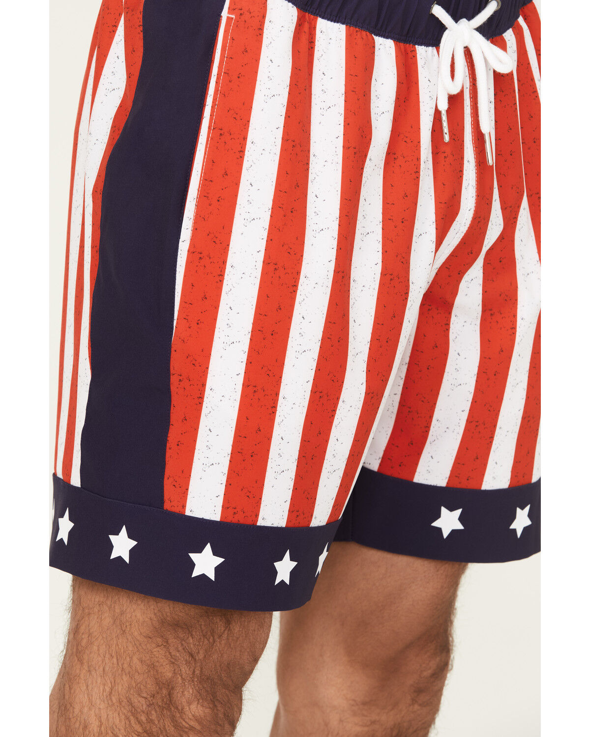 Image #2 - Rock & Roll Denim Men's Americana Stretch Drawcord Shorts, Red/white/blue, hi-res