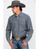 Rock & Roll Denim Men's Chambray Print Long Sleeve Western Shirt , , hi-res