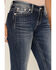 Miss Me Women's Dark Wash Mid-Rise Americana Dreamcatcher Bootcut Jeans, Blue, hi-res