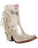Junk Gypsy Women's Spirit Animal Ombre Fringe Western Fashion Booties - Snip Toe , Gold, hi-res