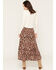 Image #3 - Shyanne Women's Dunham Floral Print High-Low Ruffle Hem Midi Skirt, Cognac, hi-res