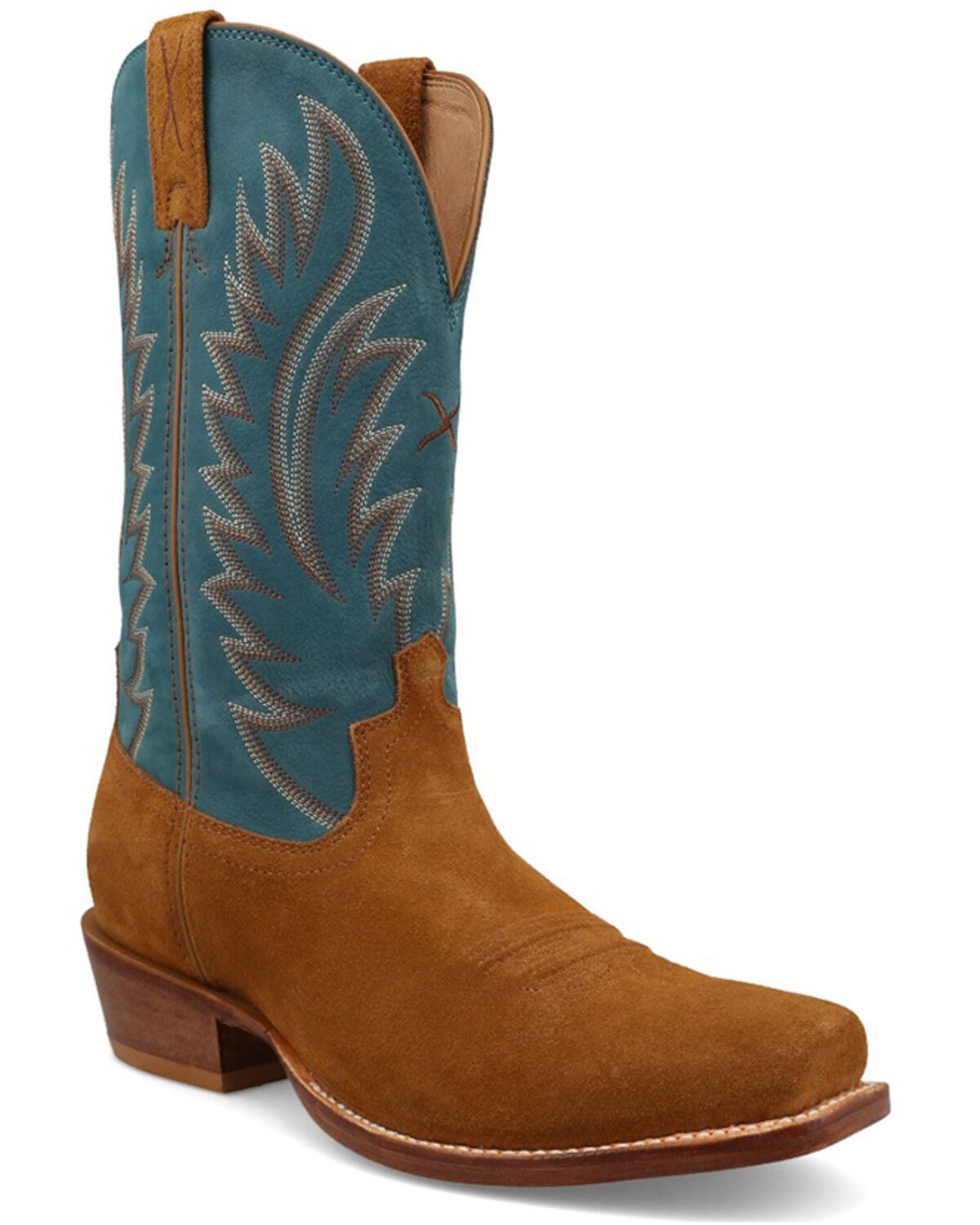 Twisted X Men's 12" Tech X&trade; Roughout Western Boots - Square Toe, Blue, hi-res