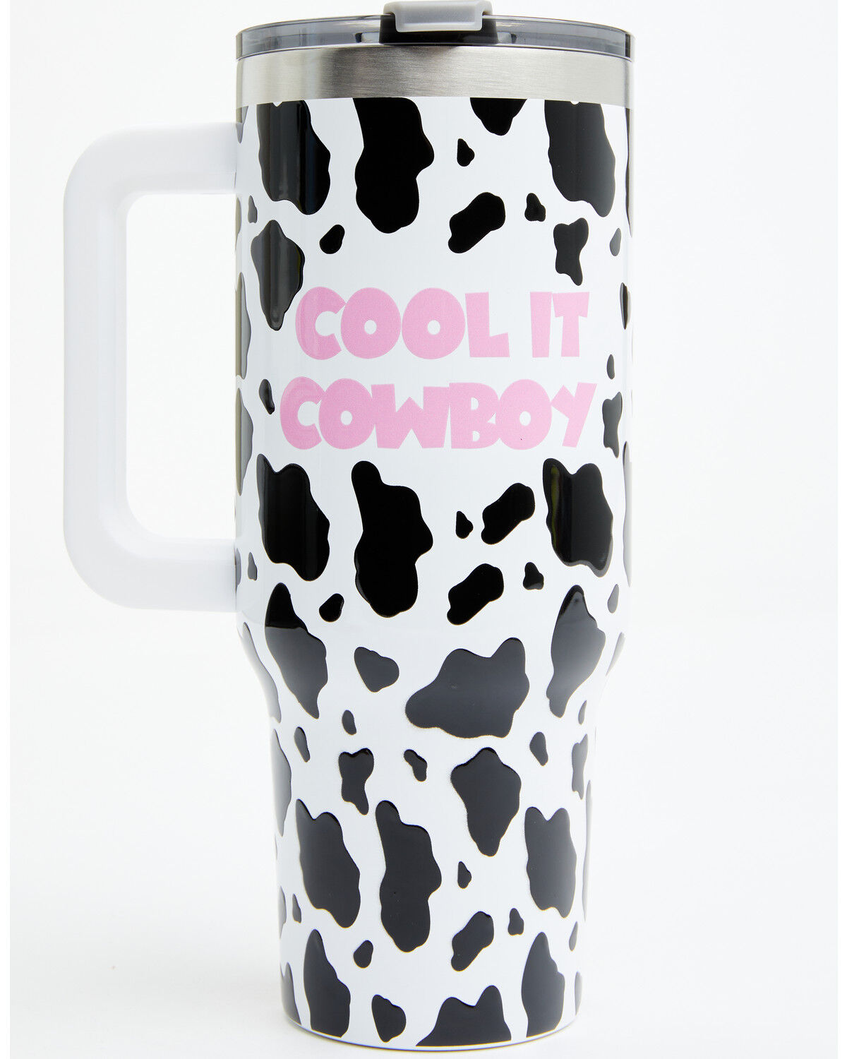 Image #1 - Boot Barn 40oz Cool It Cowboy Tumbler With Handle, Black/white, hi-res