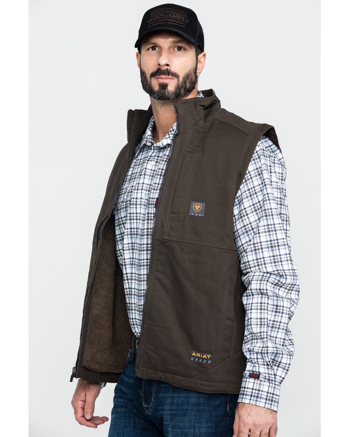 Image #3 - Ariat Men's Wren Rebar Duracanvas Work Vest, Loden, hi-res