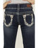 Image #4 - Shyanne Little Girls' Southwestern Floral Border Pocket Stretch Bootcut Denim Jeans , Blue, hi-res