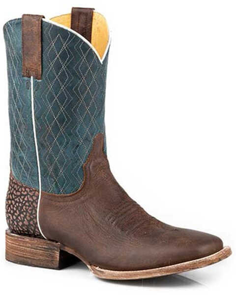 Image #1 - Roper Men's Merritt Western Boots - Broad Square Toe, Brown, hi-res
