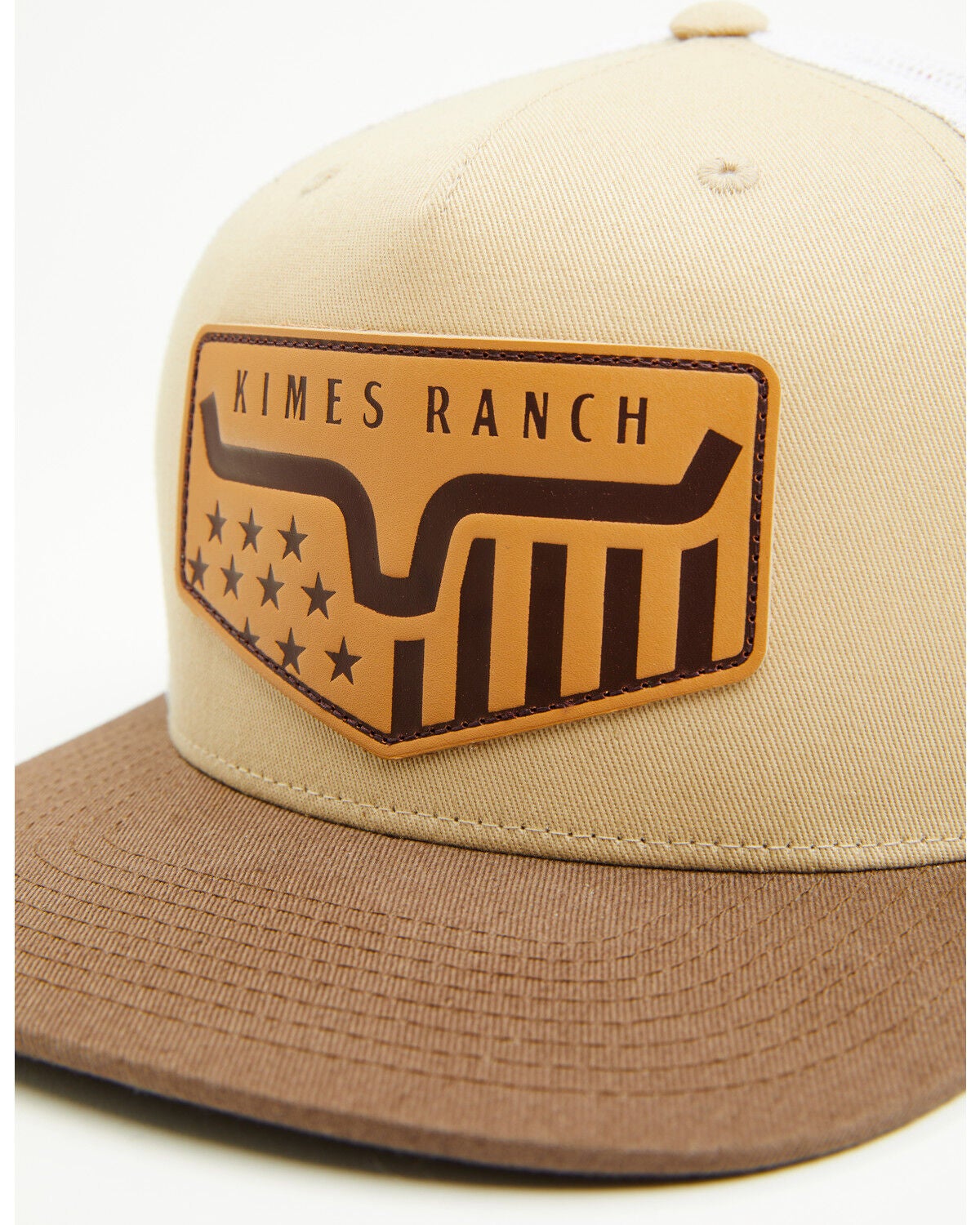 Image #2 - Kimes Ranch Men's Spangled Leather Patch Ball Cap, Tan, hi-res