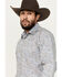 Image #2 - Rough Stock by Panhandle Men's Bandana Paisley Print Long Sleeve Pearl Snap Stretch Western Shirt, Blue, hi-res
