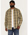 Image #1 - Resistol Men's Boulder Large Plaid Button Down Western Shirt, Sage, hi-res