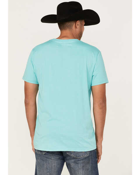 Rock & Roll Denim Men's Southwestern Bull Skull Graphic T-Shirt, Turquoise, hi-res