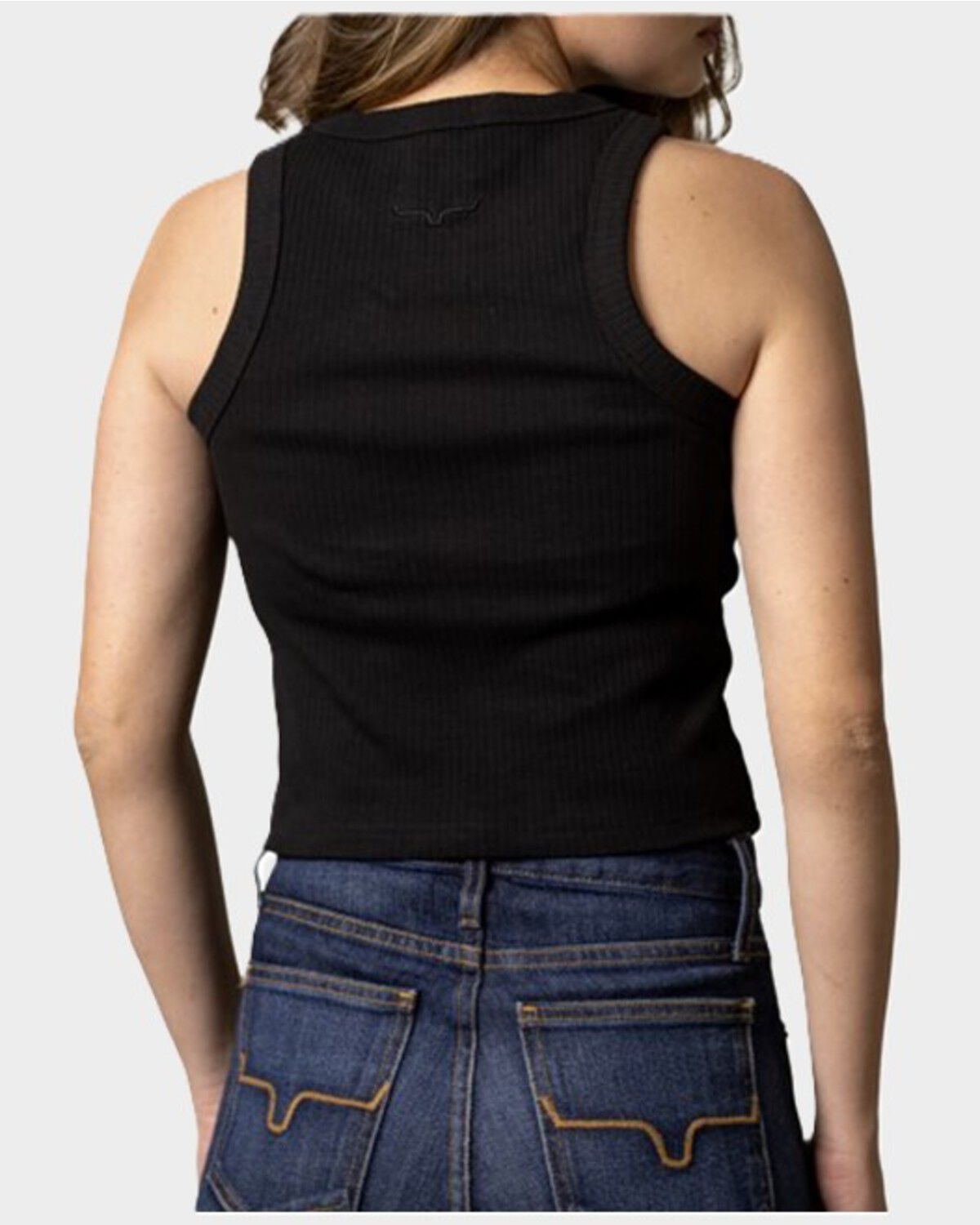 Image #2 - Kimes Ranch Women's Regan Solid Rib Knit Tank Top, Black, hi-res