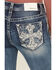 Image #2 - Grace In LA Women's Medium Wash Mid Rise Embroidered Cross Bootcut Stretch Denim Jeans, Medium Wash, hi-res