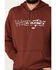 Image #3 - Wrangler Men's Boot Barn Exclusive  Logo Hooded Sweatshirt, Burgundy, hi-res