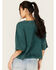Image #4 - Cleo + Wolf Women's Aria Short Sleeve Boxy Cropped Graphic Tee, Forest Green, hi-res