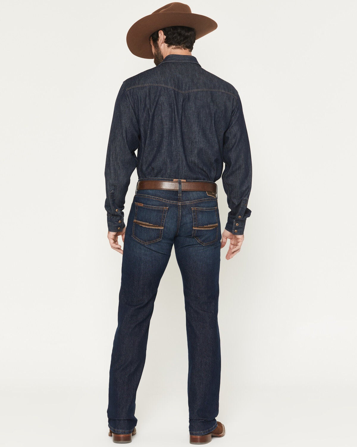Image #3 - Ariat Men's M7 Hampton Dark Wash Slim Straight Stretch Denim Jeans, Dark Wash, hi-res