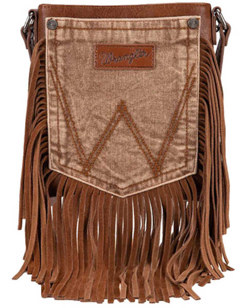Montana West Women's Denim Pocket Crossbody Bag , Lt Brown, hi-res