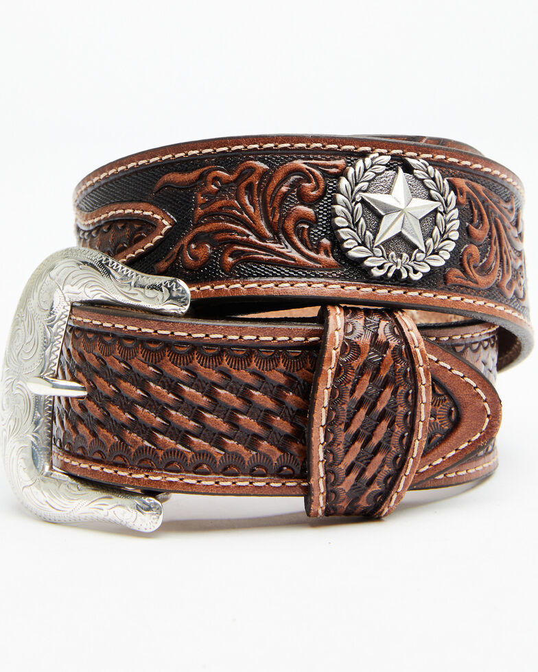 Justin Men's San Jacinto Western Belt, Brown, hi-res