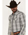 Image #2 - Moonshine Spirit Men's Tuning Fork Plaid Print Long Sleeve Snap Western Shirt, White, hi-res