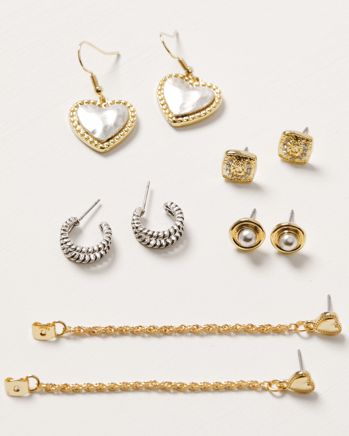Image #1 - Shyanne Women's Western Muse Heart Concho Earring Set - 5 Piece, Gold, hi-res