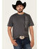 Jack Daniel's Men's Vertical Logo Graphic Short Sleeve T-Shirt , Charcoal, hi-res