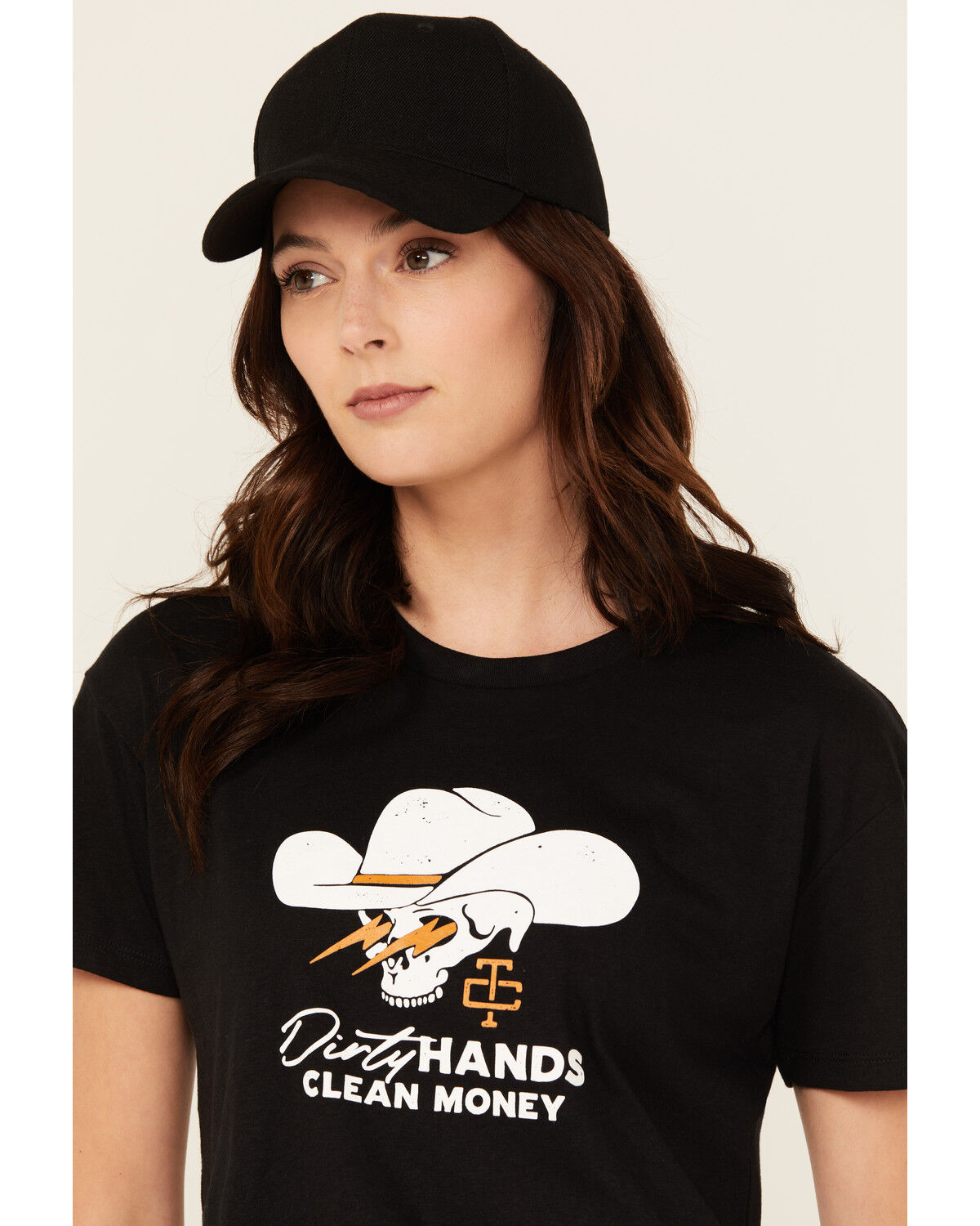 Image #2 - Troll Co Women's Savage Dirty Hands Clean Money Short Sleeve Graphic Tee, Black, hi-res
