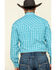 Image #2 - Stetson Men's Cross Walk Ombre Plaid Long Sleeve Western Shirt, Turquoise, hi-res
