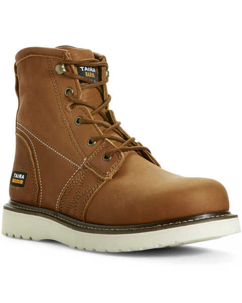 Image #1 - Ariat Men's Rebar Wedge Grizzly Work Boots - Round Toe, Tan, hi-res