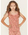 Image #1 - Shyanne Girls' Ditsy Floral Print Ruffle Sleeve Shirt, Light Pink, hi-res