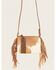 Shyanne Women's Brown Hair-On Tote Crossbody Handbag, Cream/brown, hi-res