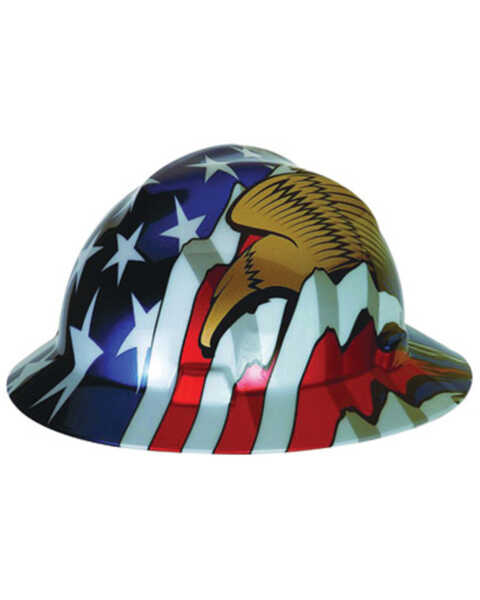 MSA Men's Eagle Flag Cap Style Work Hard Hat , Multi, hi-res