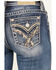Image #2 - Miss Me Women's Dark Wash Mid Rise Bootcut Stretch Denim Jeans, Dark Wash, hi-res