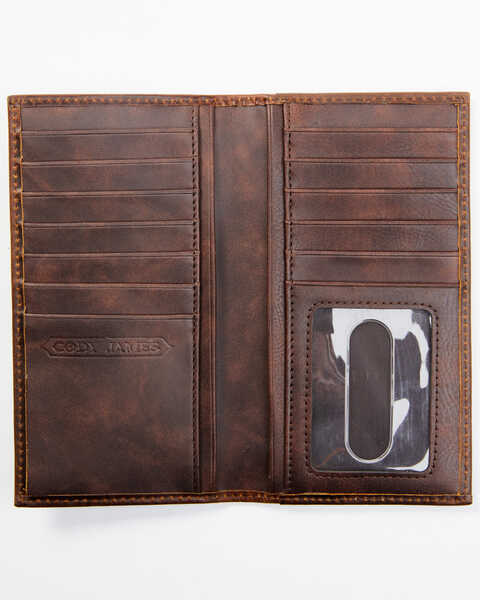 Cody James Men's Brown Rodeo Tooled Leather Wallet, Brown, hi-res