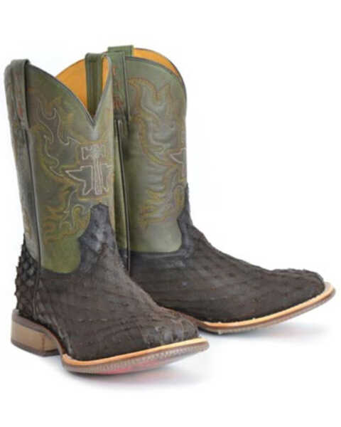 Image #1 - Tin Haul Men's Ruff & Tumble Western Boots - Broad Square Toe , Brown, hi-res