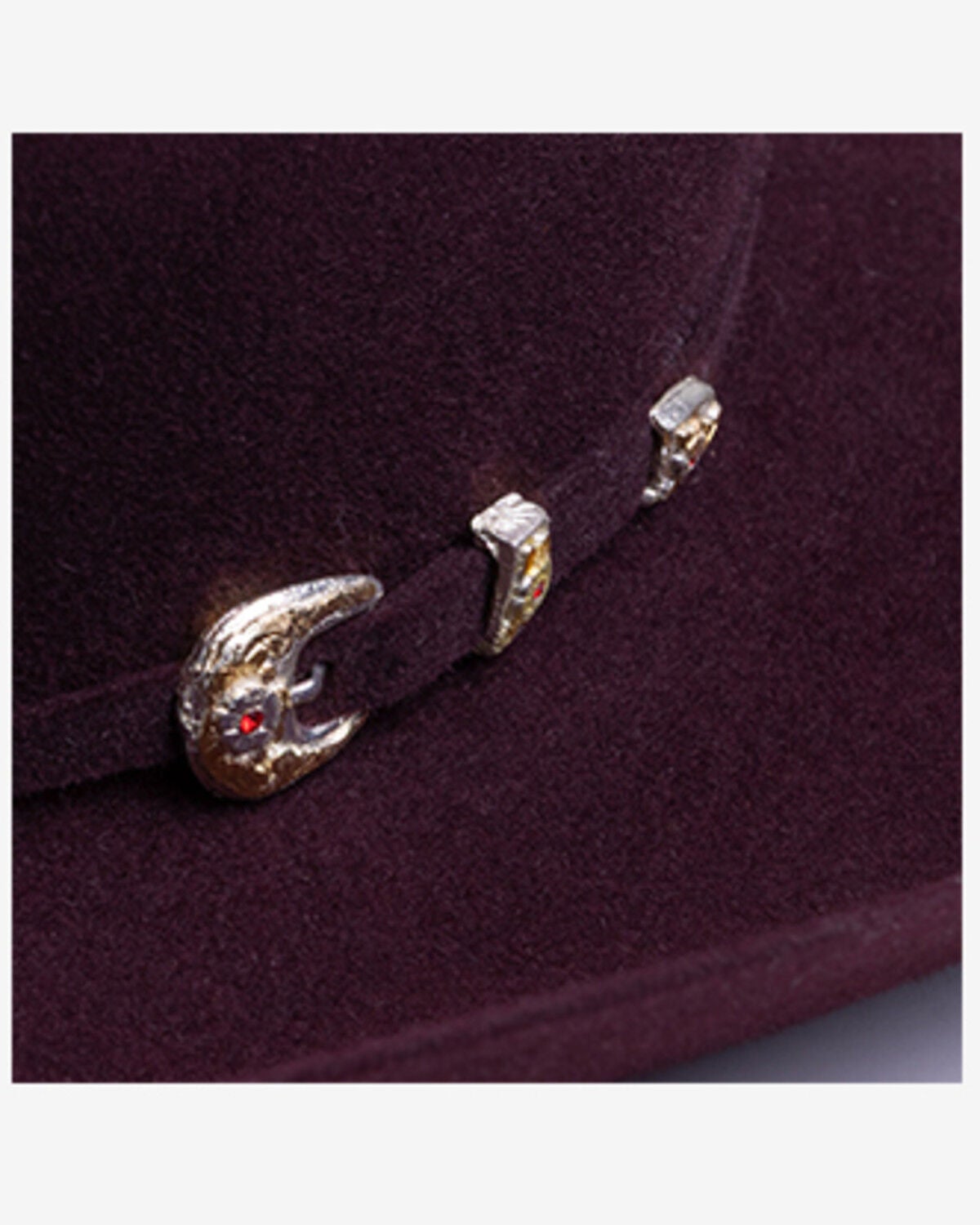 Image #4 - Larry Mahan Real 6X Felt Cowboy Hat, Black Cherry, hi-res
