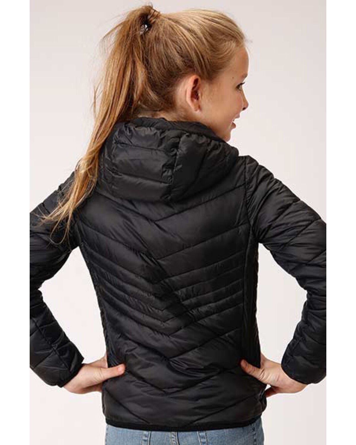 black lightweight quilted jacket