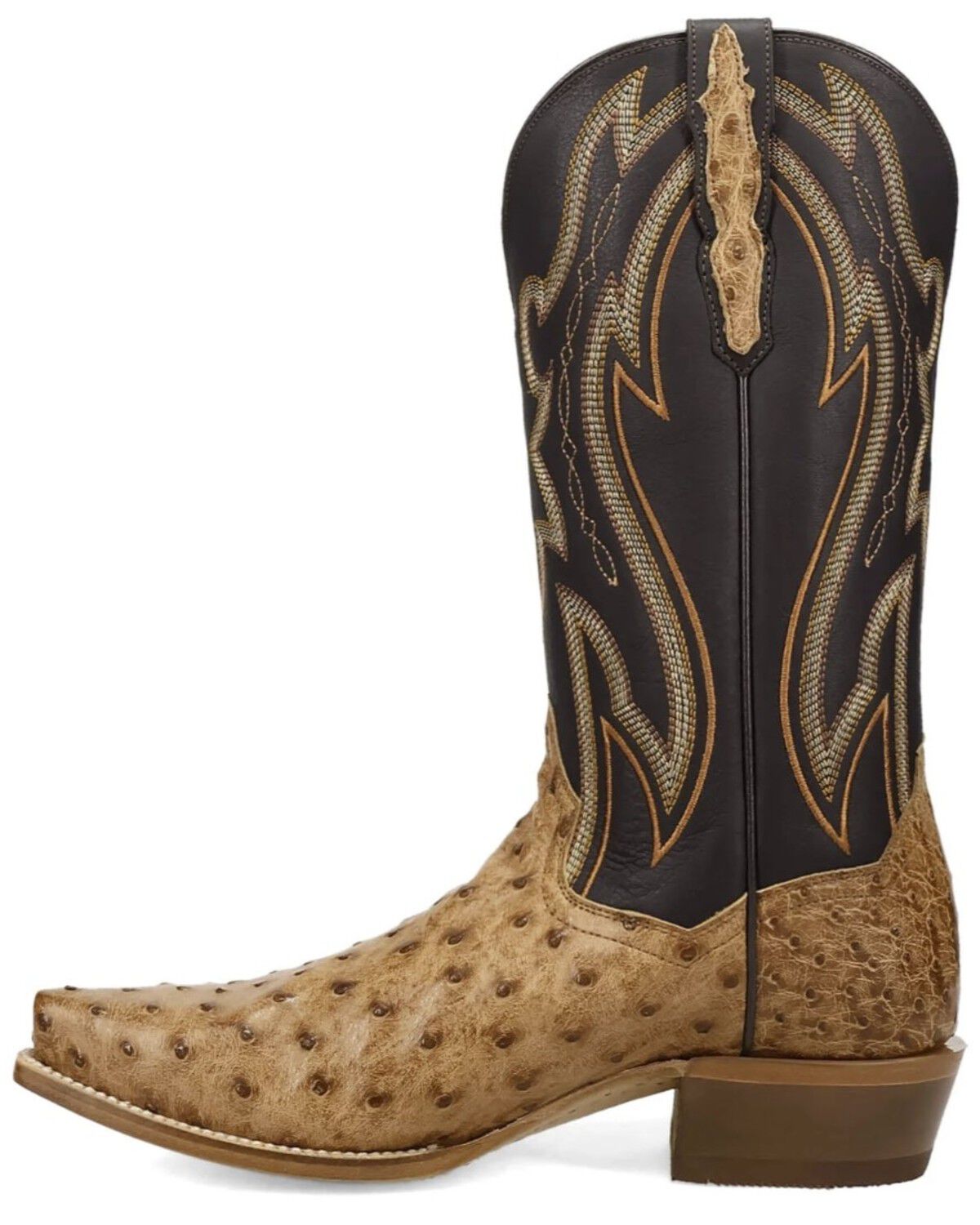 Image #3 - Dan Post Men's Grit Exotic Full Quill Ostrich Tall Western Boots - Snip Toe, Tan, hi-res