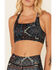 Image #3 - Shyanne Women's Paisley Print Riding Sports Bra, Navy, hi-res