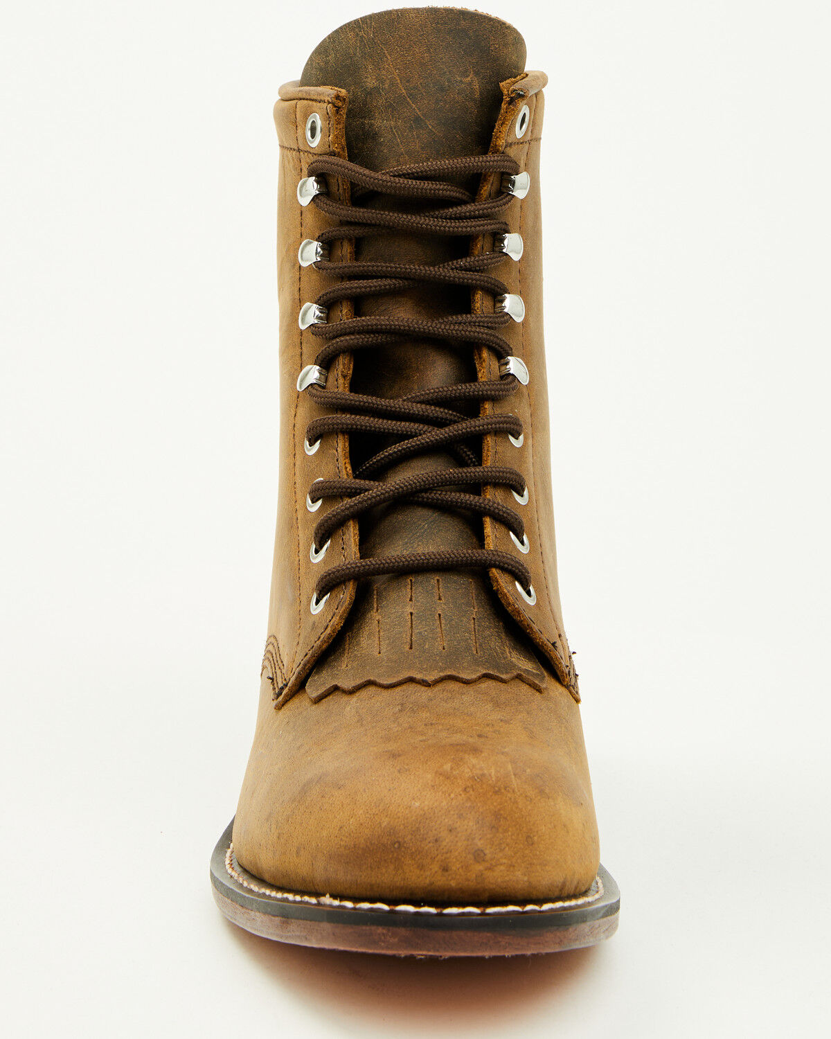 Image #4 - Justin Men's Drennan 7" Lace-Up Roper Boots - Round Toe, Brown, hi-res