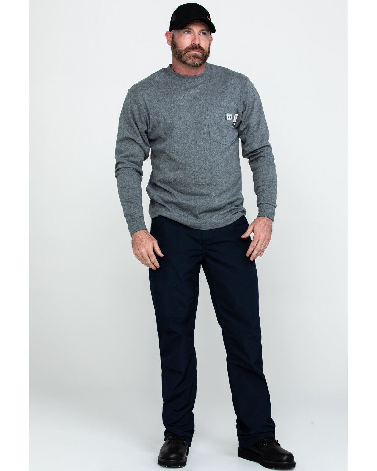 Image #5 - Wolverine Men's FR Sleeve Logo Work T-Shirt, Ash, hi-res