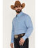 Image #2 - Wrangler Men's Classics Print Long Sleeve Button Down Western Shirt, Blue, hi-res