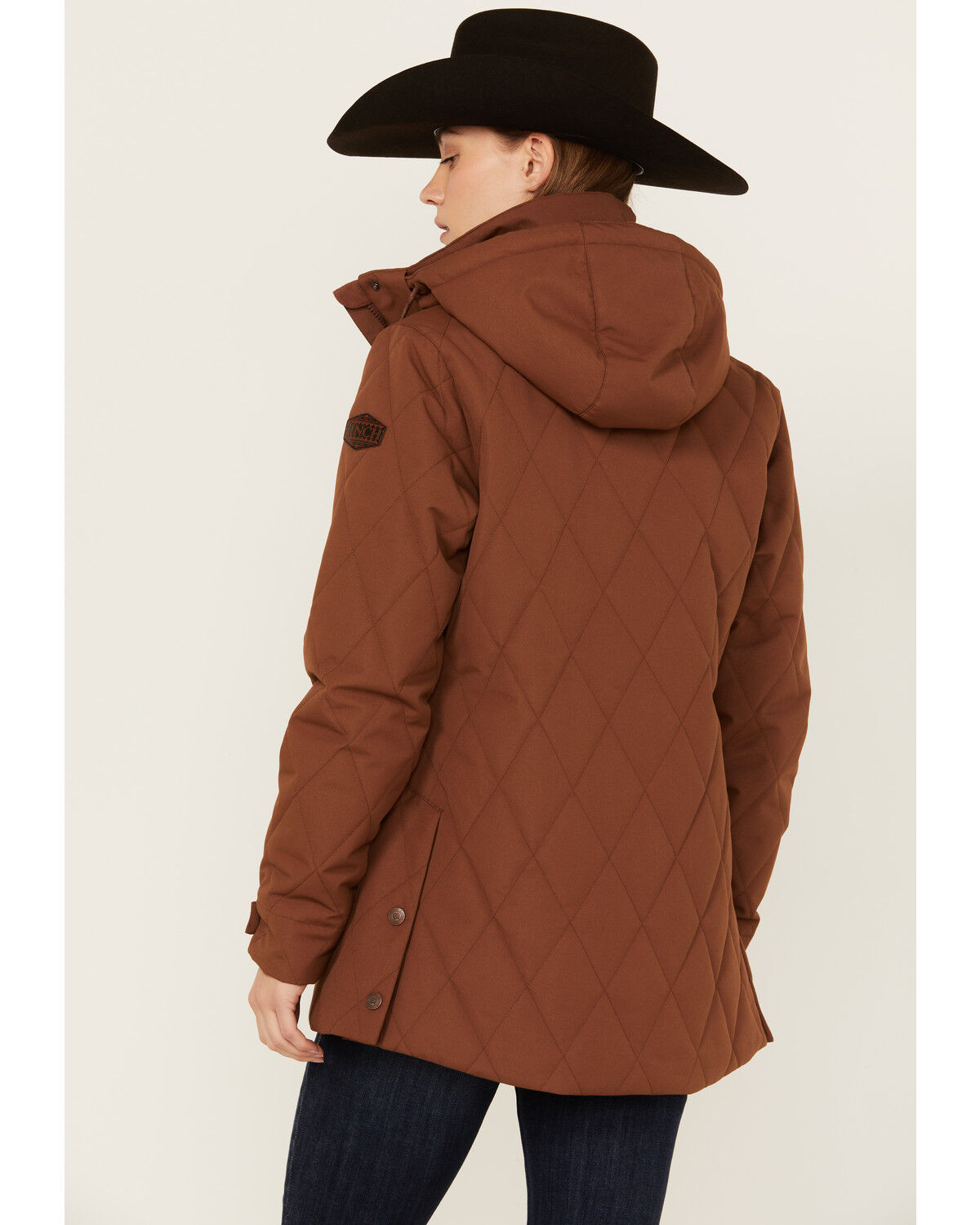 Image #4 - Cinch Women's Barn Hooded Coat, Brown, hi-res