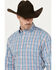 George Strait by Wrangler Men's Plaid Print Long Sleeve Button-Down Western Shirt, Blue, hi-res