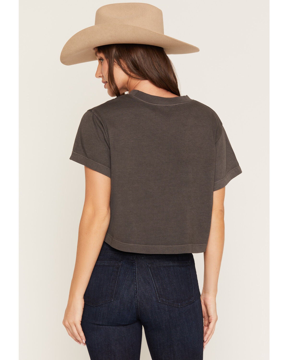 Image #4 - Girl Dangerous Women's Steer Horns Short Sleeve Cropped Graphic Tee, Black, hi-res
