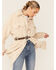 Vigoss Women's Oatmeal Allover Sherpa Long Button Jacket, Oatmeal, hi-res