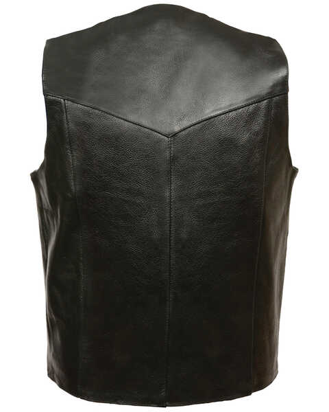 Image #2 - Milwaukee Leather Men's Black Snap Front Biker Vest - Big, Black, hi-res
