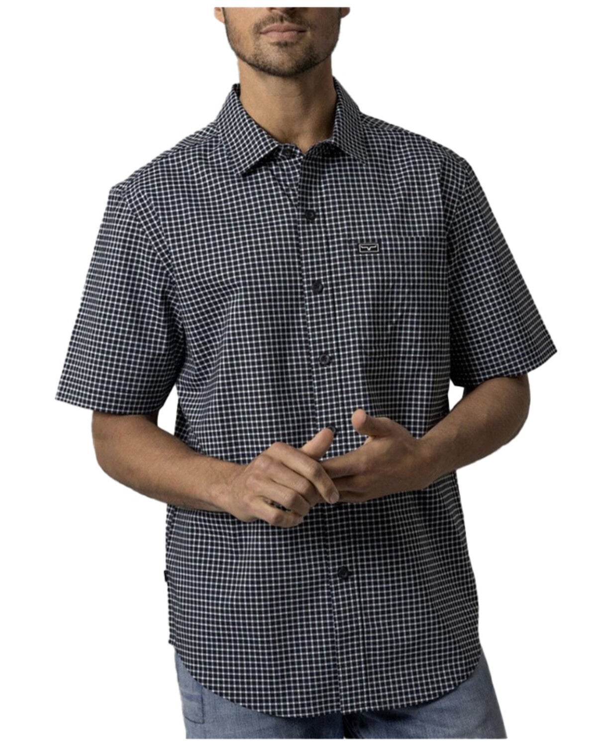 Image #2 - Kimes Ranch Men's MC Copper Plaid Print Short Sleeve Button-Down Stretch Performance Shirt, Black, hi-res