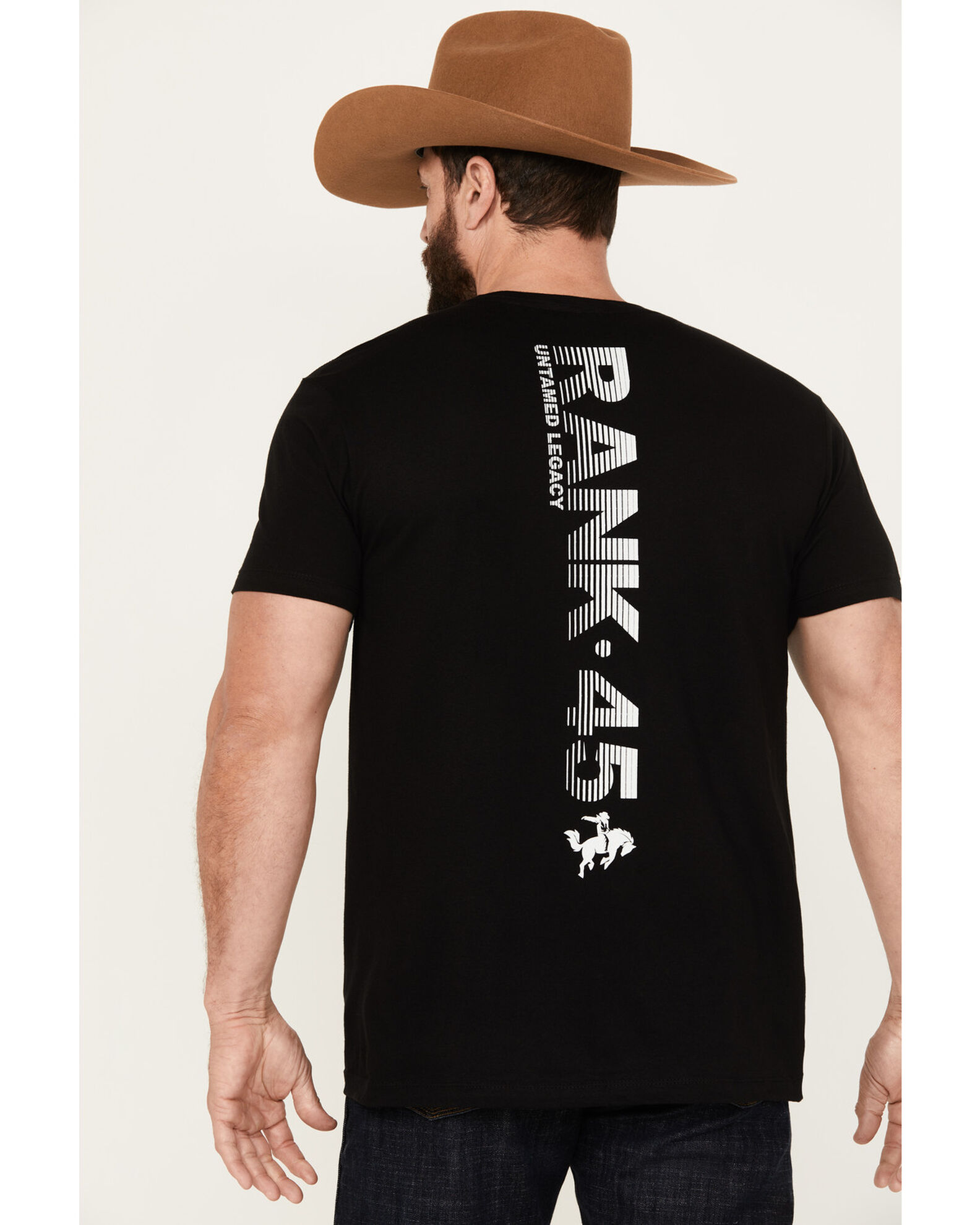 Image #3 - RANK 45® Men's Bronco Coral Short Sleeve Graphic T-Shirt, Black, hi-res
