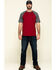Image #6 - Hawx Men's Red Midland Short Sleeve Baseball Work T-Shirt , Red, hi-res