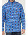 Image #3 - RANK 45® Men's Shadow Southwestern Print 1/4 Zip-Front Fleece Pullover, Blue, hi-res
